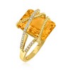 Ross-Simons 7.00 Carat Citrine and .15 ct. t.w. Diamond Ring in 14kt Yellow Gold - 3 of 4