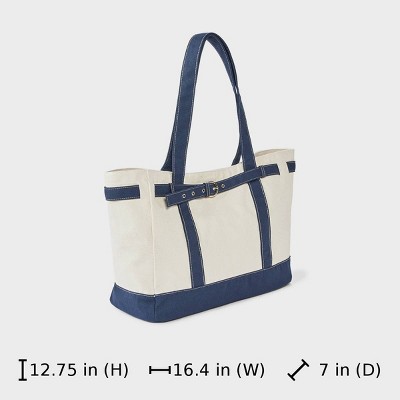 Universal Thread Canvas Large Belted Tote Bag - Universal Thread™ Blue — фото 7