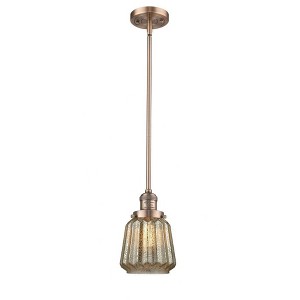 Chatham - 1 Light Stem Hung Mini Pendant In Art Deco Style-8 Inches Tall and 7 Inches Wide - 1 of 1