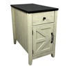 Homy Casa Modern Farmhouse Side Table with Charging Station, Drawer and Storage Cabinet, End Table for Living Room or Bedroom - 2 of 4