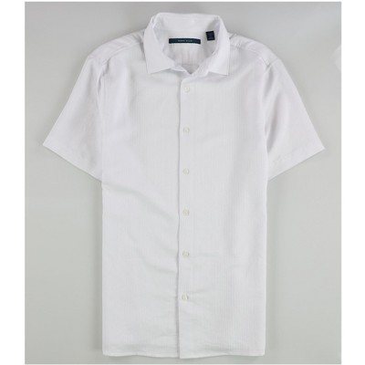 Perry Ellis Mens Cotton Viscose Dobby Button Up Shirt