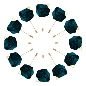 Unique Bargains Wedding Ceremony Anniversary Groom Silk Metal Rose Boutonnieres 24 Pcs - 1 of 3