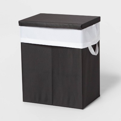 Laundry Hamper with Lift Liner and Lid Black - Brightroom&#8482;