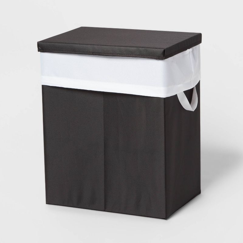 Laundry Hamper with Lift Liner and Lid Black - Brightroom&#8482;, 1 of 5