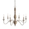 LNC Andromeda 6-Lights 29.5" Farmhouse/Shabby Chic Large Candle Chandelier for Dining Room,Distressed White Wood - 3 of 4