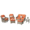 XIZZI 6 Pieces Furniture Set with Swivel Rocking Chairs, Furniture Sofa Set with Ottomans and Loveseat, Rattan Conversation Couch Set - 2 of 4