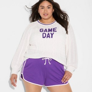 Women's Game Day Terry Pull-On Shorts - Wild Fable™ - 1 of 3