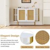 NicBex Curved Buffet Cabinet with Woven Rattan Doors, Rattan Sideboard Cabinet with Gold Trim, Kitchen Storage Cabinet, Coffee Bar Cabinet - 4 of 4