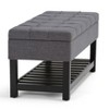 Okak Modern 2-Tier Tufted Button Ottoman Bench Shoe Bench with Open Storage Shelf,Solid Wood Storage Bench for Entryway,Living Room - 3 of 4