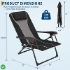 Backpack Folding Chaise Lounge Chair Folding Beach Chair for Adults Adjustable Back Portable Outdoor - 3 of 4