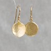 Hammered Gold Disc Dangle Earrings – Lightweight Circle Statement Jewelry for Women - 3 of 4