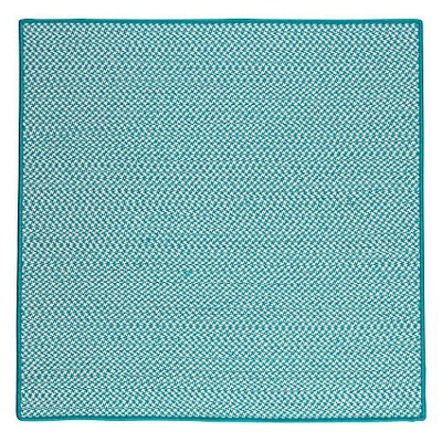 Colonial Mills Outdoor Houndstooth Tweed Braided Rug, Turquoise 3 ...