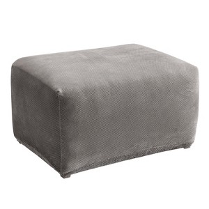 Stretch Pique Oversized Ottoman Flannel Gray - Sure Fit