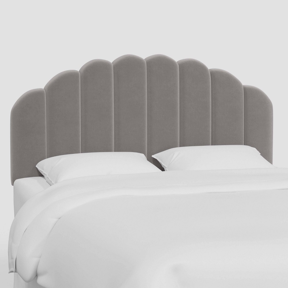 Photos - Bed Frame King Emma Headboard in Luxe Velvet Titan Steel - Threshold™: Solid Pine Fr