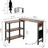 GustoWave 360° Rotating Side Table with Charging Station and Extra Storage Pocket and 6 Swivel Casters with Brakes for Bedroom and Living Room - 2 of 4