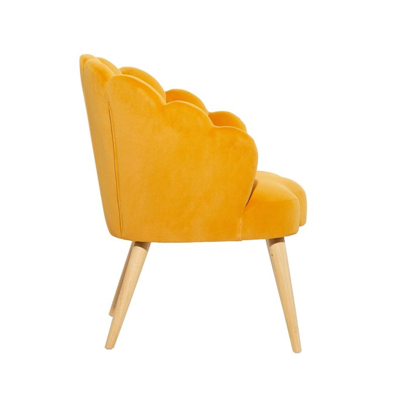 Modern Glam Velvet Seashell Accent Chair Yellow - Olivia &#38; May, 5 of 10