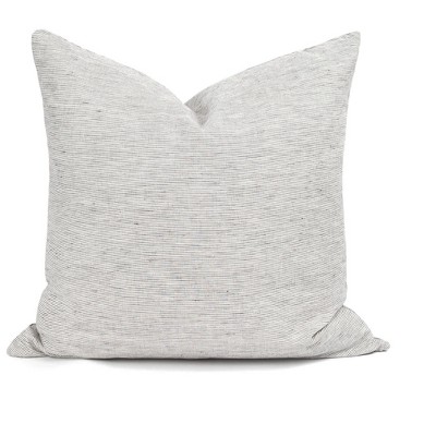 Shadow Pinstripe French Linen Square Throw Pillow