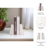 Sagebrook Home Set of 2 Marble Bookends - Contemporary White and Gold Slanted Decorative Bookends - Book Display Home Office - 3 of 4