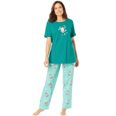Dreams & Co. Plus Size Graphic Tee PJ Set