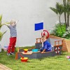 Outsunny Wooden Kids Pirate Sandbox, Outdoor Sandboat with Bench Seats, Storage, Non-Woven Fabric Cloth for Backyard, Lawn - 2 of 4
