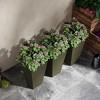 Okak Tall Planters 3 Pack 28 Inch H Indoor/Outdoor Flower Pots with Drainage for Porch, Deck, Patio - 2 of 4