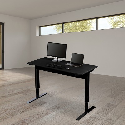 Black Adjustable Height Standing Desk with MDF Top