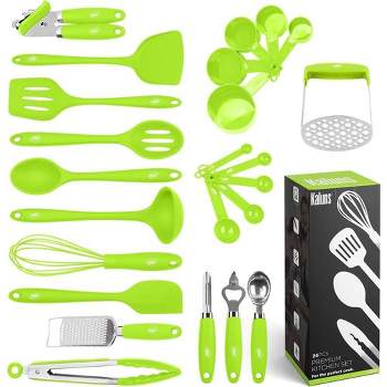 GreenLife Cooking Tools and Utensils, 7 Piece Nylon Set  including Spatulas Turner Spoons and Tongs, Dishwasher Safe, Light Yellow :  Everything Else