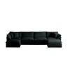 Reversible Chaise U-Shaped Sectional Sofa with Double Extra Ottomans in Green Chenille - 4 of 4