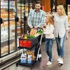 Collapsible Shopping Cart with Wheels, 198 LBS Capacity Portable Grocery Cart with Removable Storage Crate, 2 Tier Utility Cart for Home - 4 of 4
