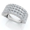 Pompeii3 3Ct Diamond Wide Four Row Anniversary Ring Gold Lab Created - 3 of 4