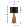 Possini Euro Design Obelisk Modern Table Lamp with Square White Marble Riser 26" High Gold Leaf Drum Shade for Bedroom Living Room Bedside Home Kids - 4 of 4