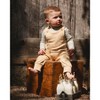 Deux par Deux Boy Organic Cotton Onesie with Overalls Set Beige Printed Dogs - 2 of 4