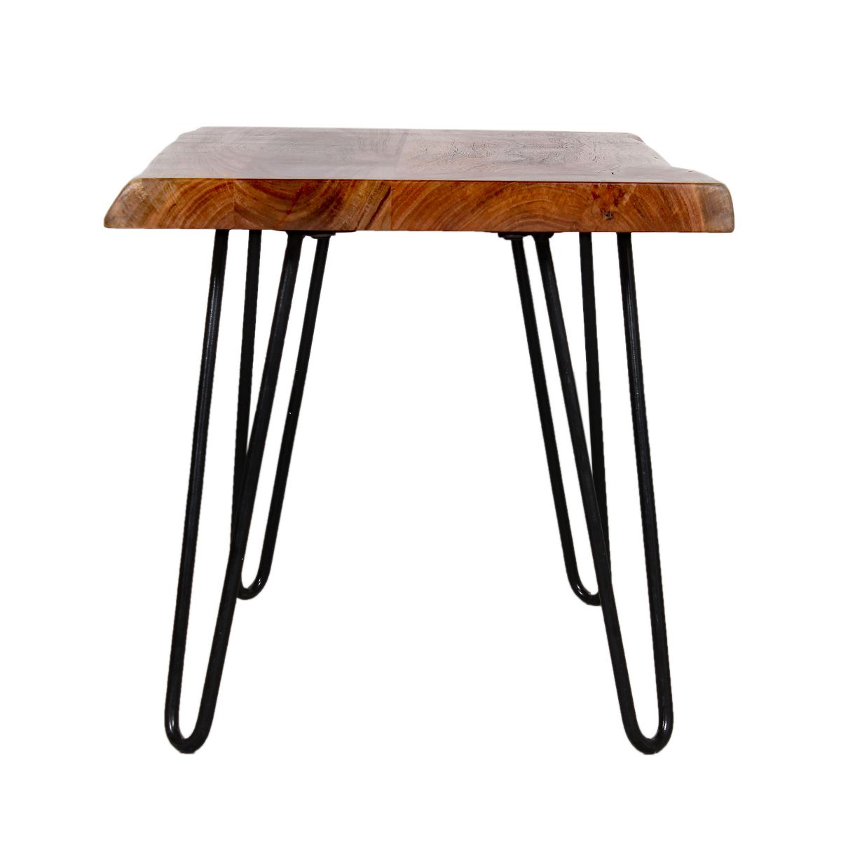 Alaterre Furniture 20" Hairpin Natural Brown Live Edge End Table Metal And Wood - thumbnail 4