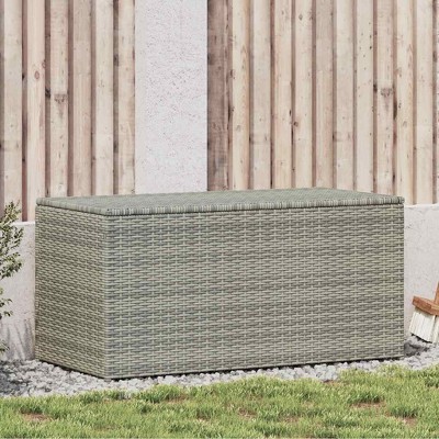 Patio Storage Box Poly Rattan 39.4"x19.7"x19.7" Gray vidaXL