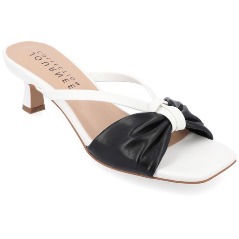 Journee Collection Womens Starling Kitten Heel Two Tone Open Toe Pumps