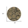 Charcoal Gold And Tan Floral Washable Indoor Outdoor Area Rug - 3 of 4