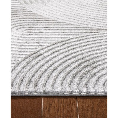 Maya Gray High-Low Texture Synthetic Area Rug 5'2" x 7'2"