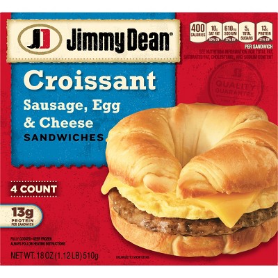 Jimmy Dean Sausage Egg & Cheese Frozen Croissant Sandwiches