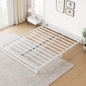 Metal Platform Bed Frame with Wave Headboard & Footboard, Steel Slat Support, Noise-Free, No Box Spring Needed, Twin/Full/Queen/King - 1 of 4