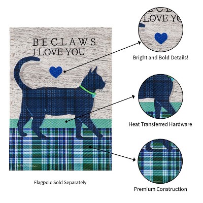 Evergreen Beclaws I Love You Garden Burlap Flag 12.5 x 18 Inches Indoor Outdoor Decor