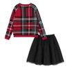 Andy & Evan  Kids  Girls Plaid Sweater w/Tulle Skirt - 4 of 4
