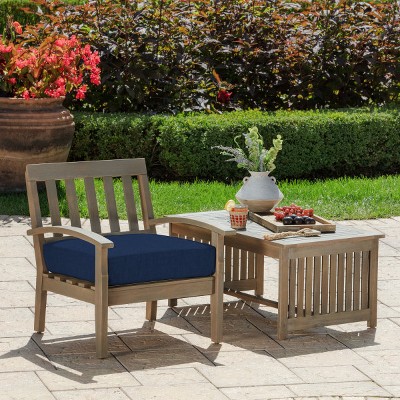 Sapphire Blue Polyester Outdoor Deep Seat Cushion
