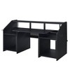 Annette 71" Desks Black - Acme Furniture: Sturdy Metal Frame, Wood Composite, Open Storage Shelf - image 4 of 4