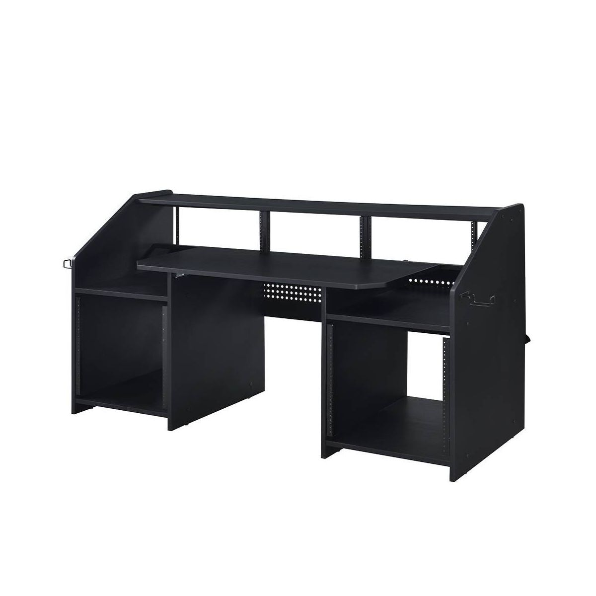 Annette 71" Desks Black - Acme Furniture: Sturdy Metal Frame, Wood Composite, Open Storage Shelf