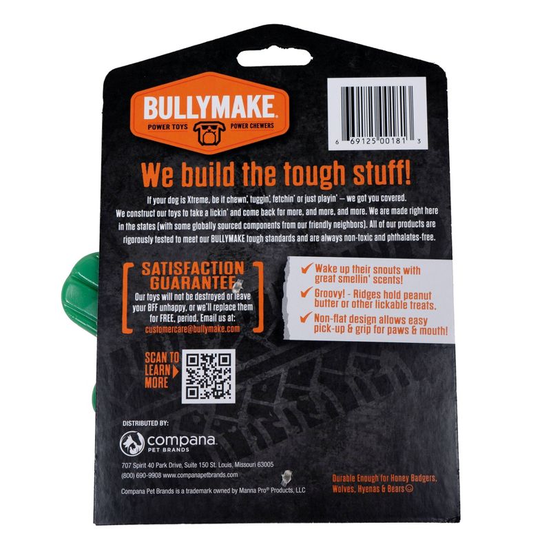 Bullymake Green Cactus with Mint Flavor Tough Chew Interactive Dog Toy, 2 of 4
