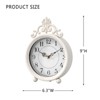 Aoibox Vintage White Table Clock, Desk and Shelf Mantel Clock, French Rustic Antique Style Decor for Farmhouse, Bedroom, Living Room - 2 of 4