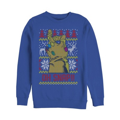 Men's Marvel Ugly Christmas Oh Snap Thanos Sweatshirt