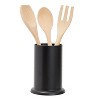 LunaLulinlk Matte Black Utensil Holder for Kitchen Organization, Metal Straw Container for Counter Decor (5 x 6.5 In) - 3 of 4