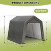 8x12FT Portable Heavy Duty Storage Shelter Shed, Outdoor Waterproof Car Port Shelter, with Roll Up Zipper Doors, for Bikes, Motorcycles, Tools - 3 of 4