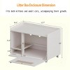 LAOTIES Hidden Cat Litter Box Enclosure,Wooden Cat House Side Table Storage Cabinet with Top Fence and Wheels - 4 of 4